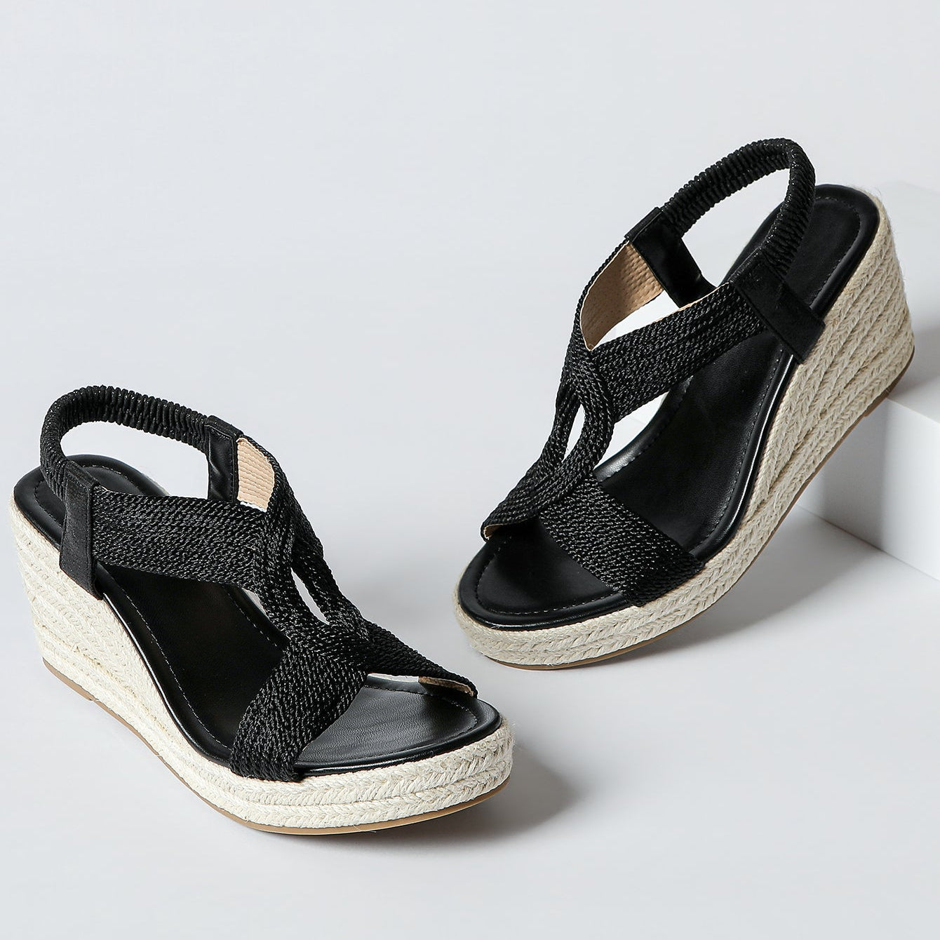Bootara Women's Ria Braid Artisan Platform Wedge Sandals – Sculpted Woven Rope Open-Toe Roman Sandals (US 4–10.5)
