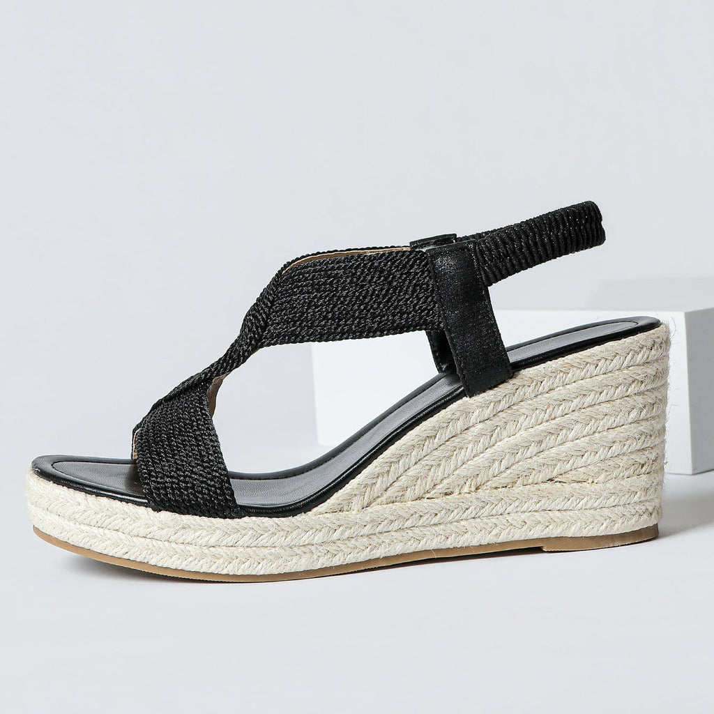 Bootara Women's Ria Braid Artisan Platform Wedge Sandals – Sculpted Woven Rope Open-Toe Roman Sandals (US 4–10.5)