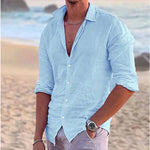 Everett | Cotton Linen Button-Front Casual Shirt for Men