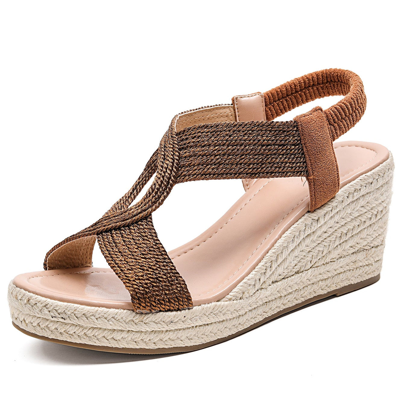 Bootara Women's Ria Braid Artisan Platform Wedge Sandals – Sculpted Woven Rope Open-Toe Roman Sandals (US 4–10.5)