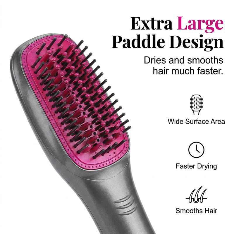 🔥LAST DAY 49% OFF🔥💇‍♀️3-in-1 Ionic Hair Dryer Brush ✨ One Step Hot Air Styling Brush for Straightening, Drying & Curling