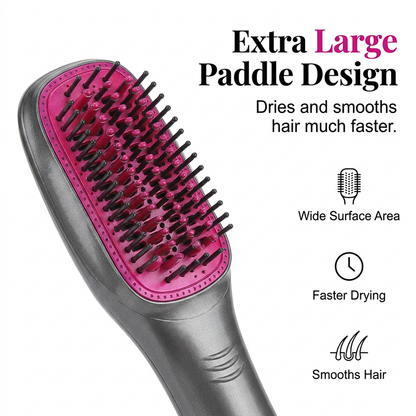 🔥LAST DAY 49% OFF🔥💇‍♀️3-in-1 Ionic Hair Dryer Brush ✨ One Step Hot Air Styling Brush for Straightening, Drying & Curling